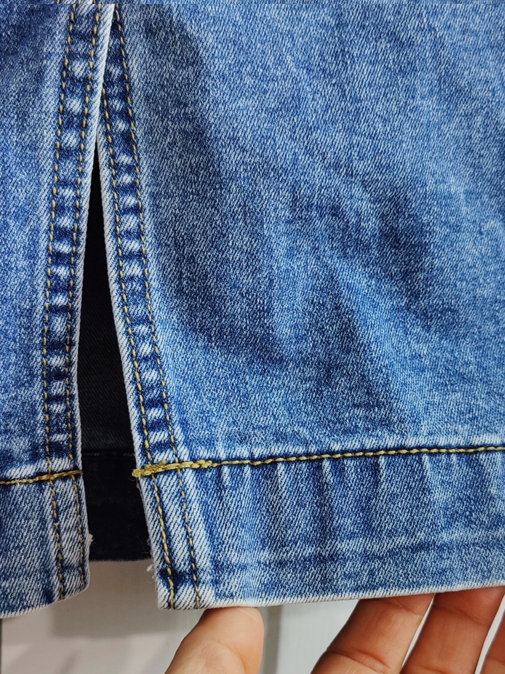 Goddess Fit Stretch Denim Pencil Skirt Medium Wash Small - Picture 8 of 13